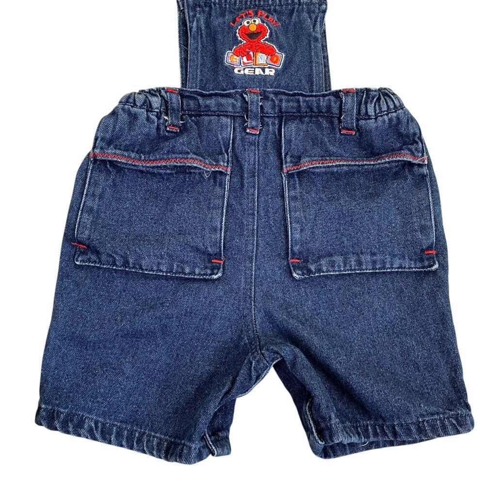 Sesame Street Baby Sz 18 mo Vintage 90s Denim Bib Style Shortalls Overalls - Picture 10 of 16